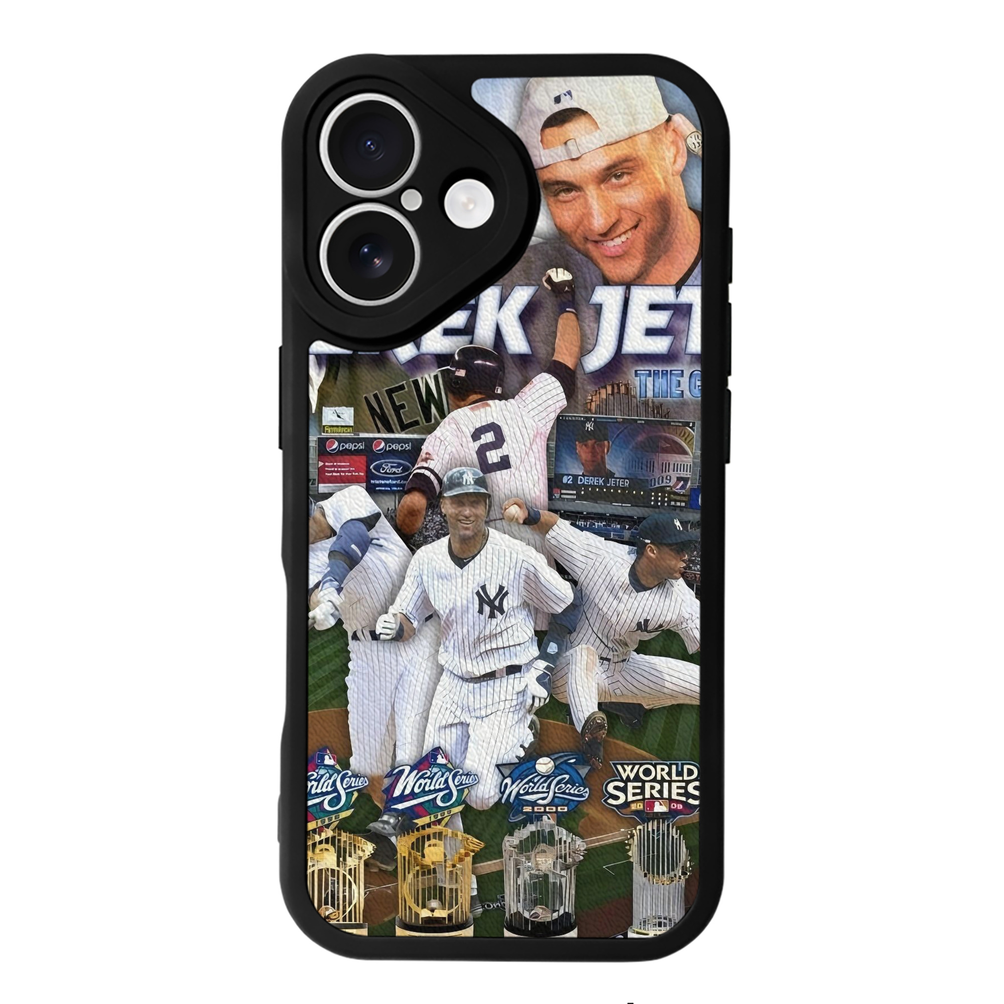 Derek Jeter 100 IPhone 16 Silicone Leather Case – UV Print, Lambskin Texture – Perfect Fit, Wireless Charging Compatible, Scratch Resistant, Precise Cutouts – Stylish Protection For IPhone 16